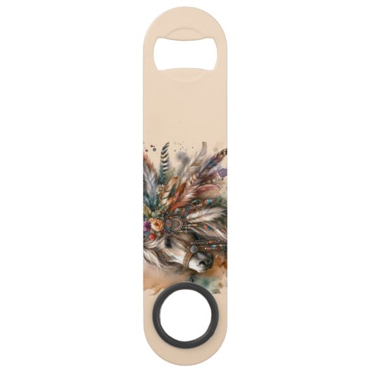 Mooie Boho Paard  Speed Flessenopener (Voorkant)