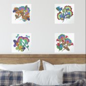 Mooie Boho Paisley Bloemen Muurkunst Sets (Slaapkamer)