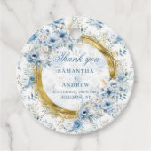 Mooie Boho Pastel Blauw Goud bruiloft Bedankt Bedankjes Labels (Voorkant)