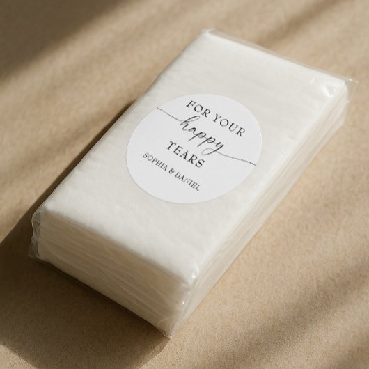 Mooie Boho Persoonlijke Trouw Tissue Verpakking Ronde Sticker