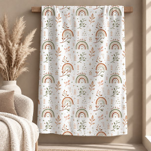 Mooie Boho Regenboogvormen Aardtint Dekbed Fleece Deken