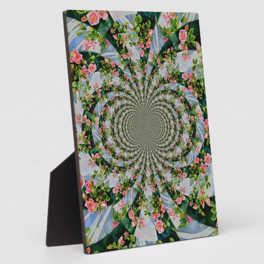 Mooie boho roze, rode rozen, waterverf florale fotoplaat (Zijkant)