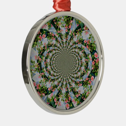 Mooie boho roze, rode rozen, waterverf florale metalen ornament (Rechts)