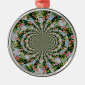 Mooie boho roze, rode rozen, waterverf florale metalen ornament (Voorkant)