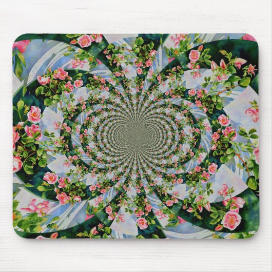 Mooie boho roze, rode rozen, waterverf florale muismat (Voorkant)