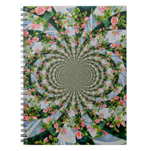 Mooie boho roze, rode rozen, waterverf florale notitieboek