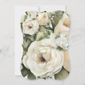 Mooie Boho Rozen op Emerald Green Wedding Kaart (Achterkant)