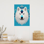 Mooie Boho Samoyed Puppy Hond Poster (Keuken)