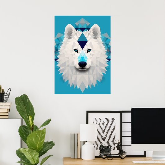 Mooie Boho Samoyed Puppy Hond Poster (Thuiskantoor)