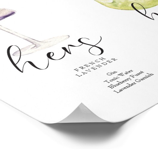 Mooie Boho Signature Drink Wedding Bar Poster (Hoek)