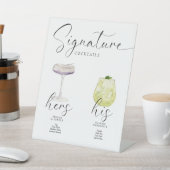 Mooie Boho Signature Drink Wedding Bar Reclamebord Met Voetstuk (Insitu)