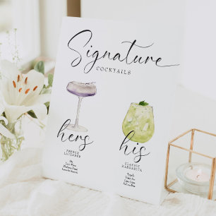 Mooie Boho Signature Drink Wedding Bar Reclamebord Met Voetstuk