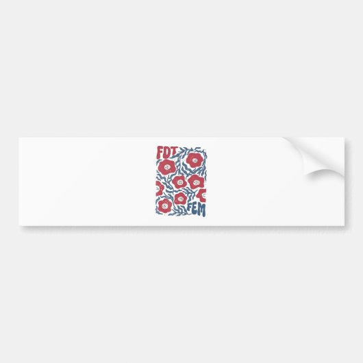 Mooie Boho stijl bloem FDT Anti-Trump Bumpersticker (Voorkant)