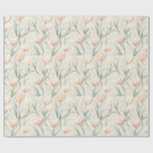 Mooie Boho Tulip Flower Wrapping Paper Cadeaupapier (Vlak)