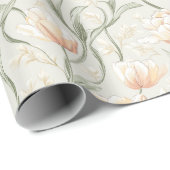 Mooie Boho Tulip Flower Wrapping Paper Cadeaupapier (Rol Hoek)