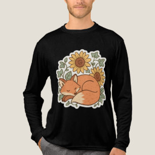 Mooie Boho Vos Zonnebloemen T-Shirt Met Lange Mouw