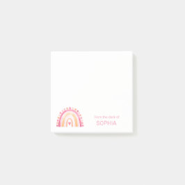 Mooie Boho Waterverf Regenboog in Roze gepersonali Post-it® Notes