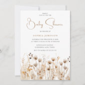 Mooie Boho Waterverf Wildflower Baby shower Kaart (Voorkant)