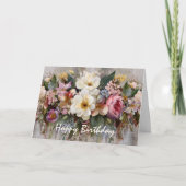 Mooie Boho Wilde Bloem Verjaardagskaart Kaart (Voorkant)