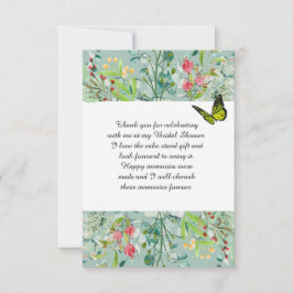 Mooie Boho Wilde Bloemen Bruids Shower Bedankje Bedankkaart