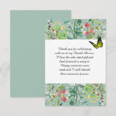 Mooie Boho Wilde Bloemen Bruiloft Feest Dank Je Bedankkaart (Voorkant / Achterkant)