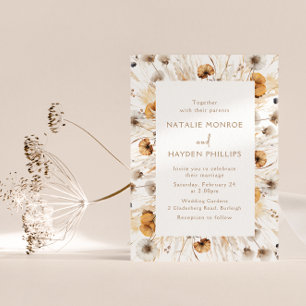 Mooie Boho Wildflower Waterverf Bruiloft Kaart