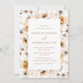 Mooie Boho Wildflower Waterverf Bruiloft Kaart (Voorkant)