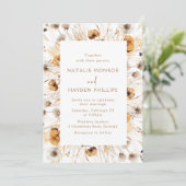 Mooie Boho Wildflower Waterverf Bruiloft Kaart (Staand voorkant)