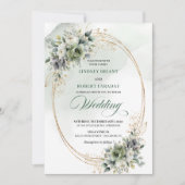Mooie boho witte rozen trouwuitnodiging kaart (Voorkant)