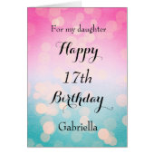 Mooie Bokeh 17th Birthday Dochter (Voorkant)