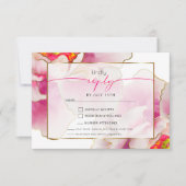 Mooie Bold Scarlet Pioen Maaltijd Keuze RSVP Kaartje (Voorkant)