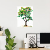 Mooie Bombax Ceiba Tree Waterverf Poster (Thuiskantoor)