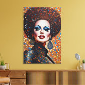 Mooie Bombshell Drag Queen Portret Canvas Afdruk (Insitu (Woonkamer))
