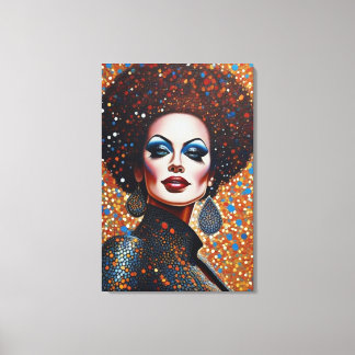 Mooie Bombshell Drag Queen Portret Canvas Afdruk
