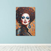 Mooie Bombshell Drag Queen Portret Canvas Afdruk (Insitu (Houten vloer))