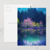 Mooie Bomen bij het Serene Meer Briefkaart (Voorkant / Achterkant)