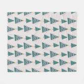 Mooie Bomen Doodles Roze Groen          Fleece Deken (Voorkant (Horizontaal))