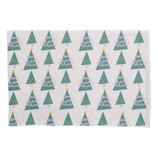 Mooie Bomen Doodles Roze Groen           Kussensloop (Voorkant)
