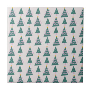 Mooie bomen Doodles Roze Groen      Tegeltje