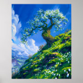 Mooie Bonsai Tree op Spring Hill Poster (Voorkant)