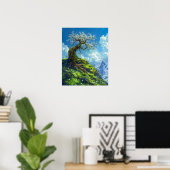 Mooie Bonsai Tree op Spring Hill Poster (Thuiskantoor)