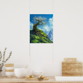 Mooie Bonsai Tree op Spring Hill Poster (Keuken)