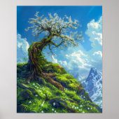 Mooie Bonsai Tree op Spring Hill Poster (Voorkant)