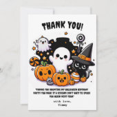 Mooie Boo Halloween bedankkaart voor verjaardag (Voorkant)