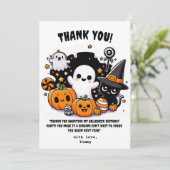 Mooie Boo Halloween bedankkaart voor verjaardag (Staand voorkant)