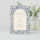 Mooie  boog bloemenverlovingsfeest kaart (Staand voorkant)