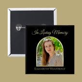 Mooie boogfoto op Black Funeral Button