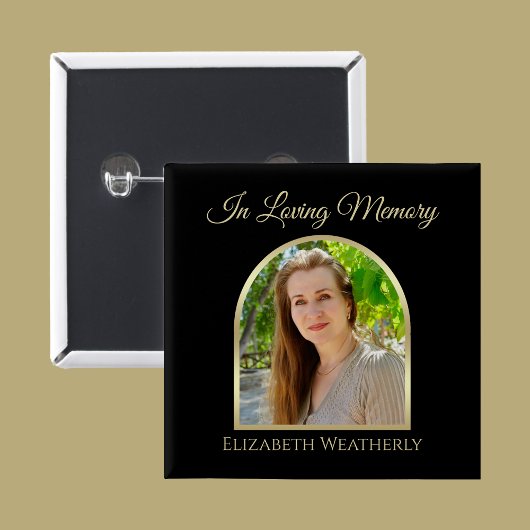 Mooie boogfoto op Black Funeral Button