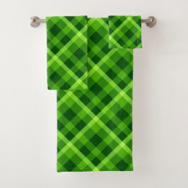 Mooie boom groen geruite badhanddoek set bad handdoek