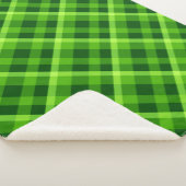 Mooie boom groen geruite grote sherpa deken (3/4)